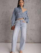 daysie Blugi Albastru deschis Straight Leg High Waist din bumbac Erivera