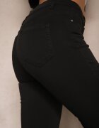 daysie Blugi Negri Rupți Skinny Talie înaltă cu Viscoză Aveledia