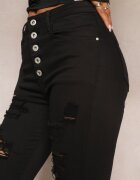 daysie Blugi Negri Skinny cu Talie Înaltă Yholo