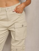 daysie Pantaloni Bej deschis Din bumbac Cargo High Waist Arcara