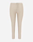 daysie Pantaloni Bej Deschis din Piele Ecologică cu Croială Skinny Sonowa