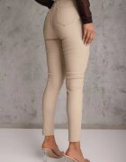 daysie Pantaloni Bej Mulați Push Up din imitație de piele Lindrela