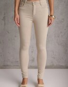 daysie Pantaloni Bej Skinny cu talie înaltă și eșarfă decorativă Hyadia