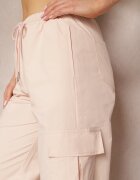 daysie Pantaloni cargo roz deschis cu talie elastică cu picioare largi și manșete Nellava