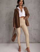 daysie Pantaloni Casual Skinny cu o croială modelatoare Bej Elovi