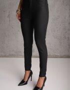 daysie Pantaloni cerati slim cu finisaj mat Nudrey Negri