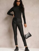 daysie Pantaloni Negri High Waist Skinny din Piele ecologică Opmin