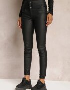 daysie Pantaloni Negri High Waist Skinny din Piele ecologică Opmin