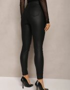 daysie Pantaloni Negri Skinny din imitație de piele Decorați cu fermoare Finarindra