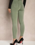 daysie Pantaloni skinny verde închis cu talie înaltă și eșarfă decorativă Hyadia