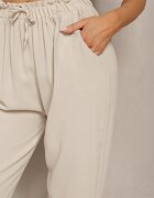 dbt fashion Pantaloni Bej deschis cu Talie Regulară cu Elastic și Șnur în Talie Cerinda