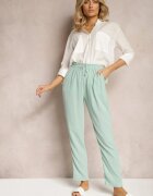 dbt fashion Pantaloni Verde deschis cu talie normală cu elastic și șnur în talie Cerinda