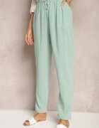 dbt fashion Pantaloni Verde deschis cu talie normală cu elastic și șnur în talie Cerinda
