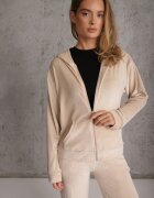 defox Compleu de trening bej deschis din velur cu bluză și pantaloni largi Anelivs