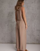 defox Compleu de vară din vâscoză vestă de costum și pantaloni wide leg Norelis Bej