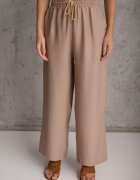 defox Compleu de vară din vâscoză vestă de costum și pantaloni wide leg Norelis Bej