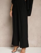 defox Compleu Negru din viscoză cu Croială Lejeră cu Cămașă și Pantaloni Sesorilia