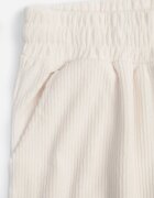 defox Pantaloni Albi cu croială largă High Waist cu legătură în talie Ettianne