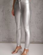 defox Pantaloni Argintii skinny din piele ecologică Zorlemi
