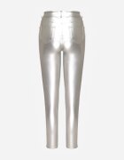 defox Pantaloni Argintii skinny din piele ecologică Zorlemi