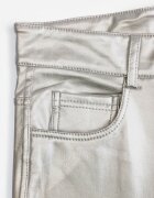 defox Pantaloni Argintii skinny din piele ecologică Zorlemi