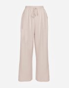 defox Pantaloni Bej deschis Largi din Viscoză cu elastic în talie Lealirre