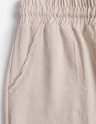 defox Pantaloni Bej deschis Largi din Viscoză cu elastic în talie Lealirre
