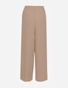 defox Pantaloni Bej închis Largi din Vâscoză cu Elastic în Talie Lealirre