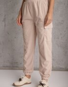 defox Pantaloni Bej Tip Cargo High Waist Worseli
