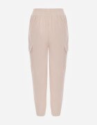 defox Pantaloni Bej Tip Cargo High Waist Worseli