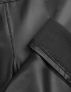 defox Pantaloni Bleumarin clopot din imitație de piele și cu elastic în talie Dawi