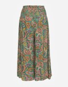defox Pantaloni Culottes Verzi din Țesătură de Bumbac Decorați cu Model Paisley Gwinamas