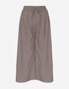defox Pantaloni Gri Talie înaltă cu craci largi din viscoză cu elastic în talie Crisantas