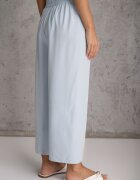 defox Pantaloni High Waist Albastru deschis cu croială largă din Viscoză cu elastic în talie Crisantas