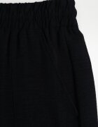 defox Pantaloni Largi Negri cu Vâscoză cu Elastic în Talie Lealirre