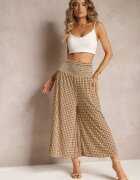 defox Pantaloni Largi Verde deschis cu elastic în talie Ruza