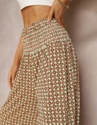 defox Pantaloni Largi Verde deschis cu elastic în talie Ruza