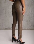 defox Pantaloni Maro croi skinny din piele ecologică Zorlemi