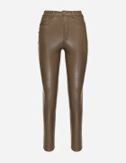 defox Pantaloni Maro croi skinny din piele ecologică Zorlemi