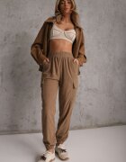 defox Pantaloni Maro Tip Cargo Talie Înaltă Worseli