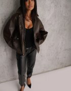 defox Pantaloni Negri Căptușiți cu Fleece cu elastic în talie și la glezne Franira