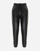 defox Pantaloni Negri Căptușiți cu Fleece cu elastic în talie și la glezne Franira