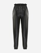 defox Pantaloni Negri Căptușiți cu Fleece cu elastic în talie și la glezne Franira