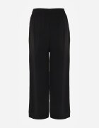 defox Pantaloni Negri High Waist cu șnur în talie și cu picior drept Raveann