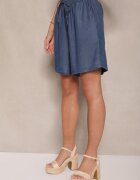 defox Pantaloni scurți Bleumarin Bermude de Bumbac cu Buzunare și cu elastic în Talie Asmio