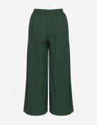 defox Pantaloni Verde închis Talie înaltă cu picioare largi din viscoză finisați cu elastic în talie Crisantas