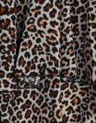 defox Rochie Alb-Negru Panteră cu Legătură la Gât și Volane Gilanne