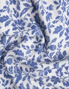 defox Rochie Albastru-Albă din bumbac cu bretele groase cu elastic în talie închisă cu nasturi Tessri