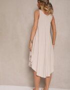 defox Rochie Bej deschis Din bumbac cu decolteu rotund cu croială evazată Tesavette