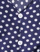 defox Rochie Bleumarin din Bumbac cu croială cloche cu elastic în talie Emilla